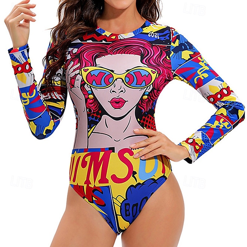 Femmes Maillot de bain 1 pièce Dos Nu Maillot de Bain Maillots de Bain Rose Claire Respirant Séchage Rapide manche longue - Natation Surf Plongée en apnée Été de 2025 ? $22.39 –P4
