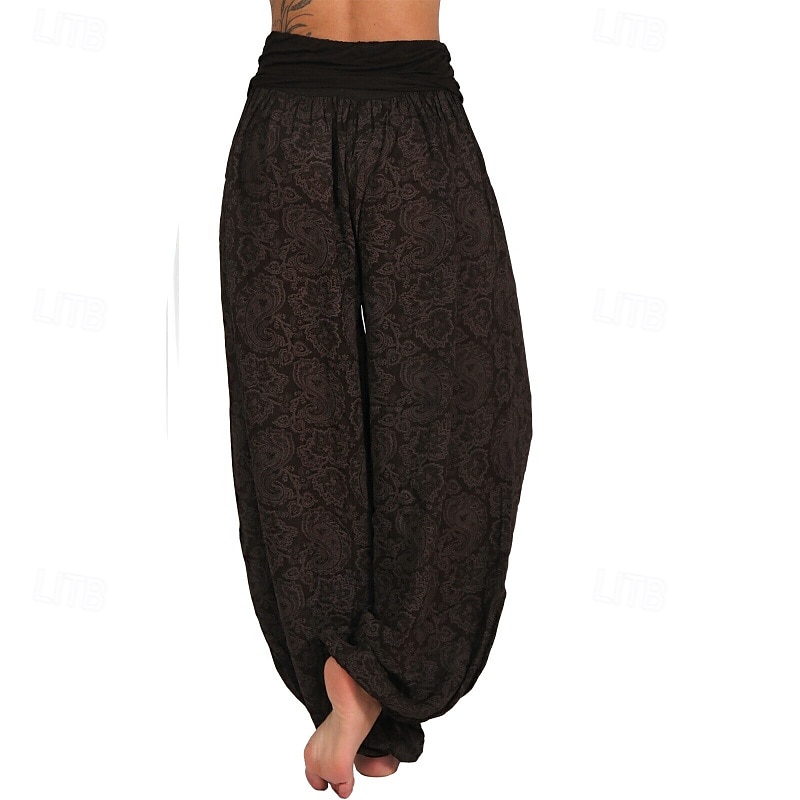 Damen Weites Bein Stoffhosen Hosen Hose Mode Boho Volle Länge Natürliche Taille Blumen Druck Bequem Außenbereich Outdoor Urlaub Alltagstauglich Magenta Saphir Marineblau Aprikose Sommer Normale 2025 - $19.99 –P14
