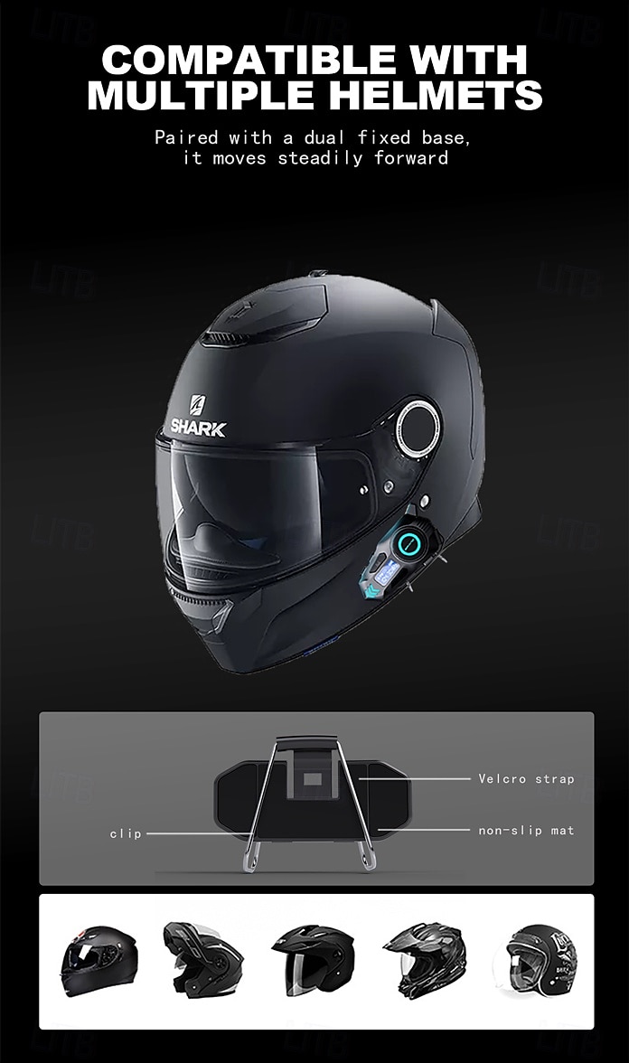 K09 Helmet Bluetooth Earphones with Real-Time Intercom, FM Radio, Noise Reduction, IPX8 Waterproof, Long Battery for Motorcycle Riding 2025 - $41.99 –P11