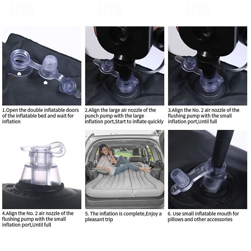 Portable SUV Travel Air Mattress Cushion Inflatable Car Bed Mattress Car Camping Mattress with 2 Pillows Outdoor Camping Cushion 2025 - $79.99 –P9