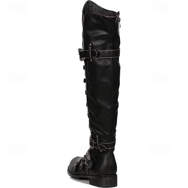 Medieval Renacimiento Zapatos Botas hasta la rodilla Botas planas de jazz Hombre Celta Pirata Víspera de Todos los Santos Mascarada Rendimiento LARP Feria Ren Adulto Zapatos 2025 - $88.99 –P6