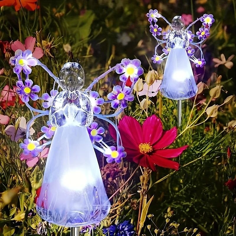 1/2 Pcs Solar Angel Lights Garden Pile Light LED Angel Solar Landscape Lawn Light for Cemetery Grave Memorial Gift Christmas Lawn Yard Walkway Landscape Decoration 2025 - $21.99 –P5