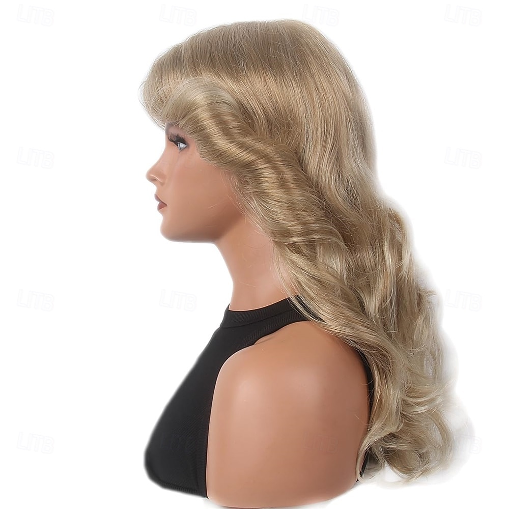 Blond syntetické paruky pro ženy Farrah Fawcett styl 70. let disco tepelně odolná lehká pro vintage cosplay a každodenní použití Halloween paruky 2025 - $27.99 –P6