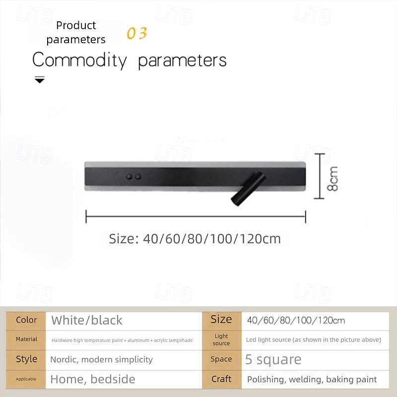 Striscia di lampade da parete a LED con design a luce su e giù, 40/60/80/100/120 cm, moderna lampada da parete a LED per soggiorno, camera da letto, comodino, 10 W, applique da parete per interni in del 2026 a $64.99 –P1