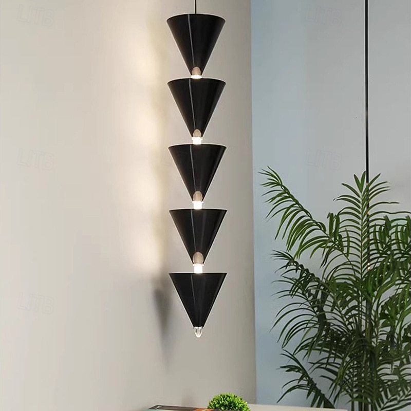 Lampada a sospensione a LED moderna, lampada da comodino nera, 17*85 cm, design lineare, finiture in metallo verniciato, moderna, 220-240 V, 110-120 V del 2025 a $349.99 –P2