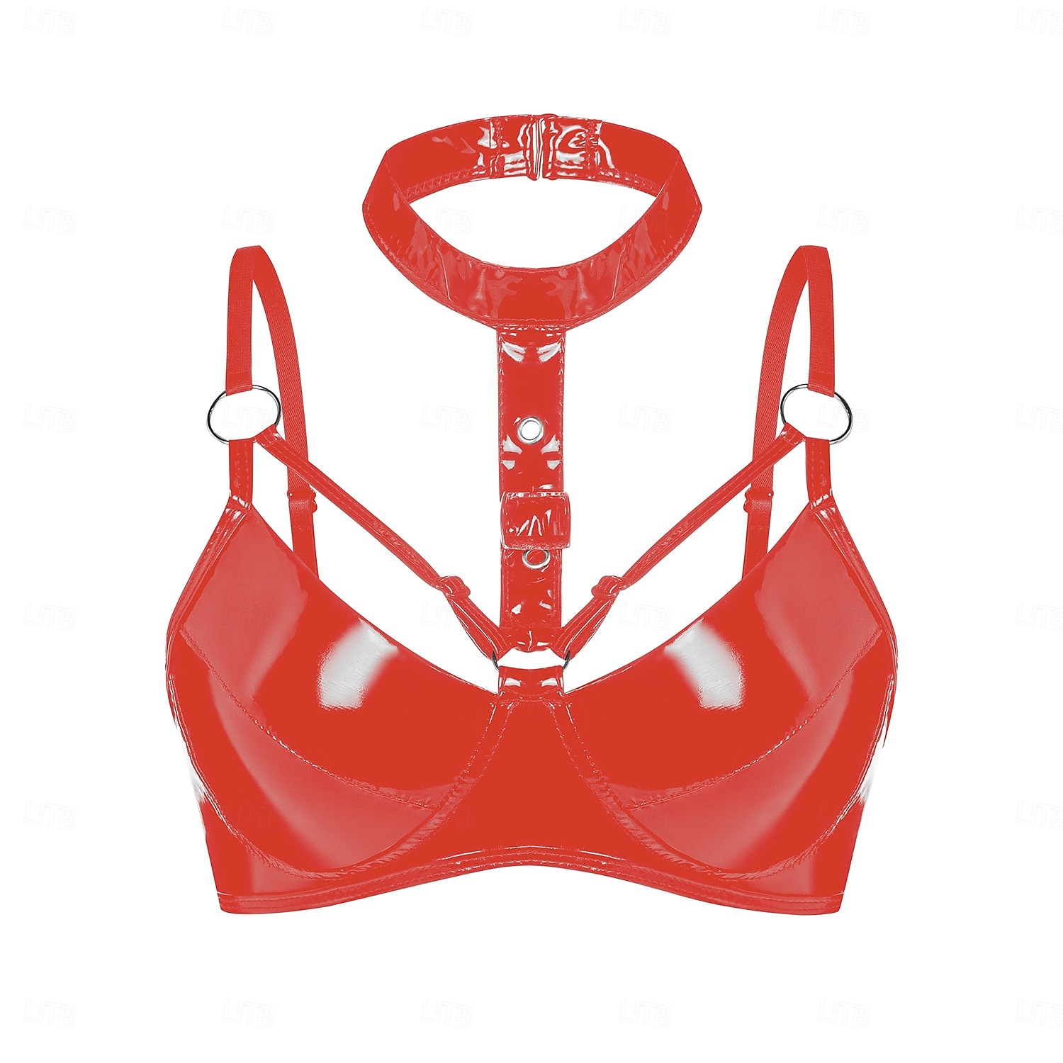 haut Soutien-gorge harnais Finition brillante Femmes Brillant Fétichisme du cuir Effet mouillé Costume pour Boîte de Nuit Défilé de la Fierté Mois des Fiertés Halloween Carnaval Adulte de 2025 ? GBP £18 –P4