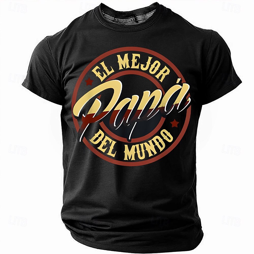 Férfi apa Spanyol Póló Rövid ujjú póló 3D nyomtatás Terített nyak Ing Divat Napi Alap Utca Hétköznapi Napi Fekete Nyár Tavasz Minden évszak Ruházat S M L XL XXL XXXL 2025 - $17.99 –P1