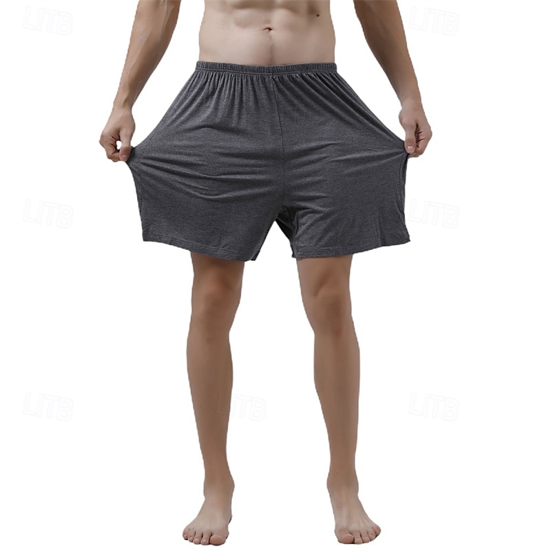 Herr Vardagsklädsel Pyjamasshorts Slät Mode Klassisk Ledigt Hem Dagligen Säng Bomull Komfort Andningsfunktion Mjuk Shorts Elastisk midja Sommar Svart Rodnande Rosa 2025 - $11.99 –P1
