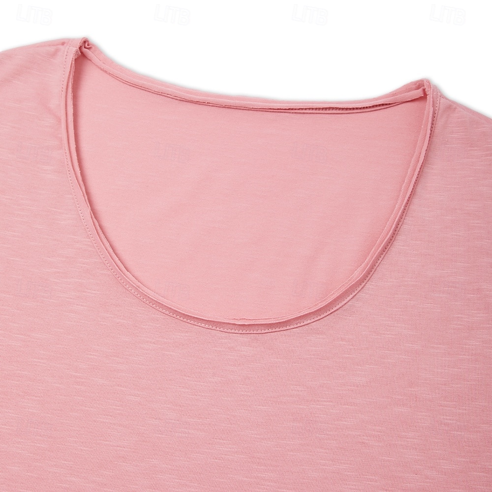 Herren Leinenähnliches T-Shirt Kurze Ärmel Rundhalsausschnitt Sommer Einfach Mode Designer Basic Weich Urlaub Straße Alltagstauglich Rosa Hellblau Beige Top T-Shirt für Herren 2025 - $16.49 –P8