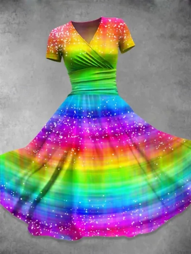 rainbow festival dress Rainbow Sparkle Pride Festival Sequin Dress