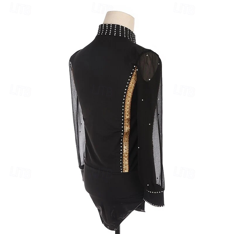 Men's Boys Figure Skating Costumes High Elasticity Training Competition Skating Wear Classic Crystal / Rhinestone Long Sleeve Ice Skating Figure Skating 2026 - $292.99 –P4