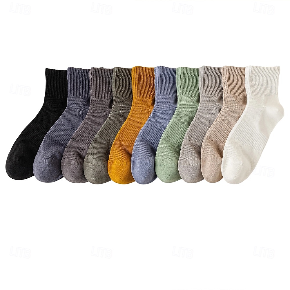 Herr 1 par Socka Ankel- och sneakersstrumpor Svart Vit Färg Slät Skola Formell Utomhus Tunn Sommar Vår Höst Dagligen Ledigt 2025 - $3.99 –P1