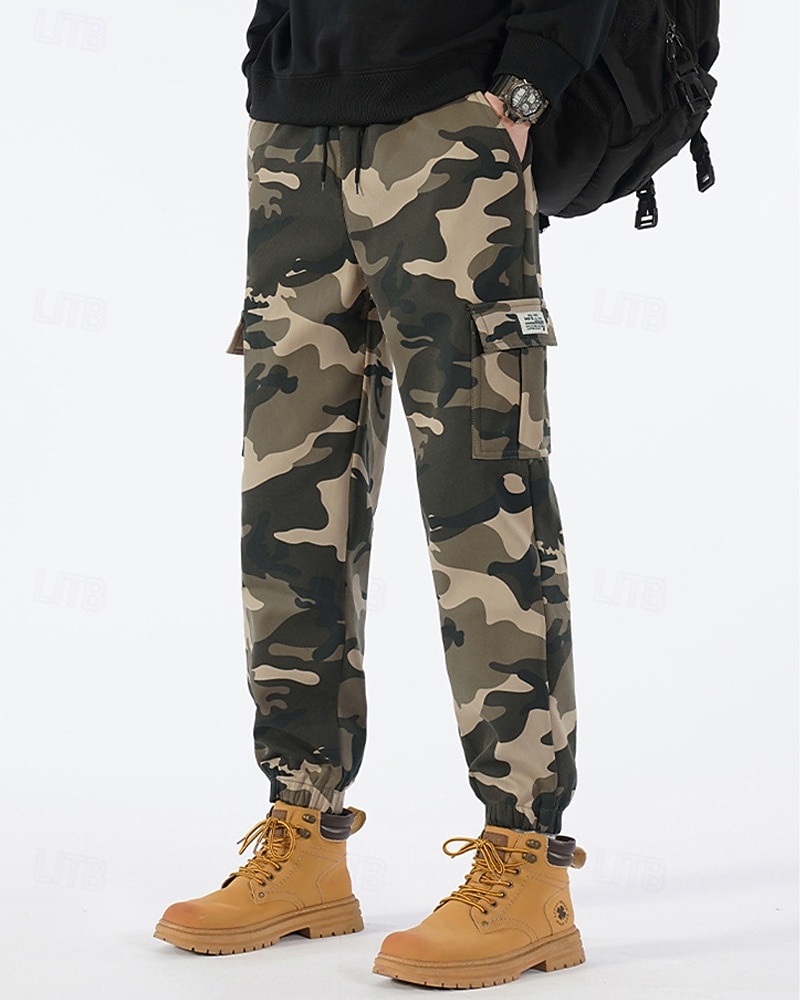 Voor heren Cargohosen Broek Camouflage broek Trekkoord Elastische taille Meerdere zakken camouflage Draagbaar Buiten Dagelijks Kamperen&Wandelen Modieus Klassiek Zwart Leger Groen 2026 - $21.99 –P15
