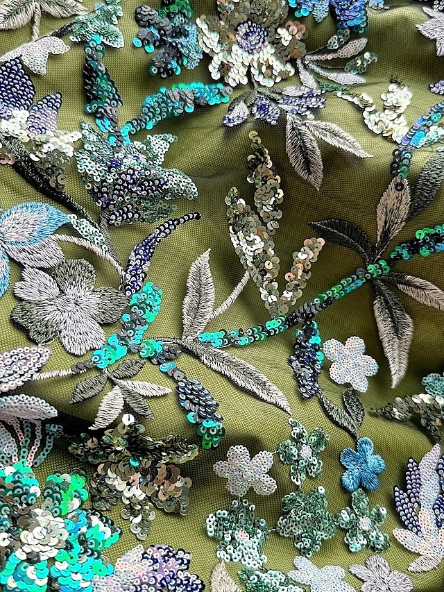 Groenzwarte A-lijn avondjurk elegante jurk formele bruiloft vloerlengte overhemd met lange mouwen kraag zak satijn met glitterzak 2025 2025 - $159.99 –P3