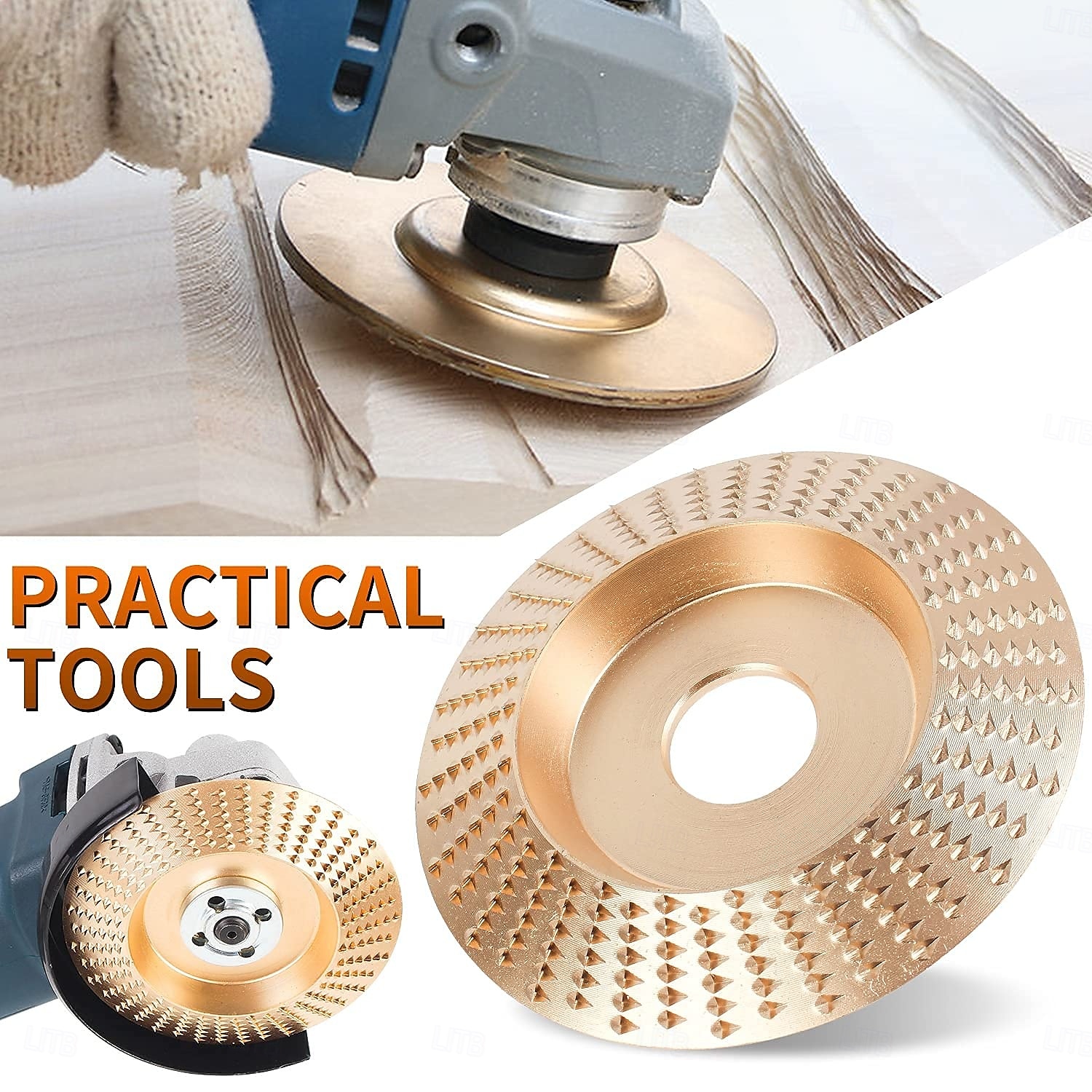 Set di 3 dischi per intaglio del legno per smerigliatrice angolare da 4" o 4 1/2" con albero da 5/8", disco per smerigliatura per il taglio del legno, accessori per mole da taglio per smerigliatrice. del 2025 a $14.99 –P6