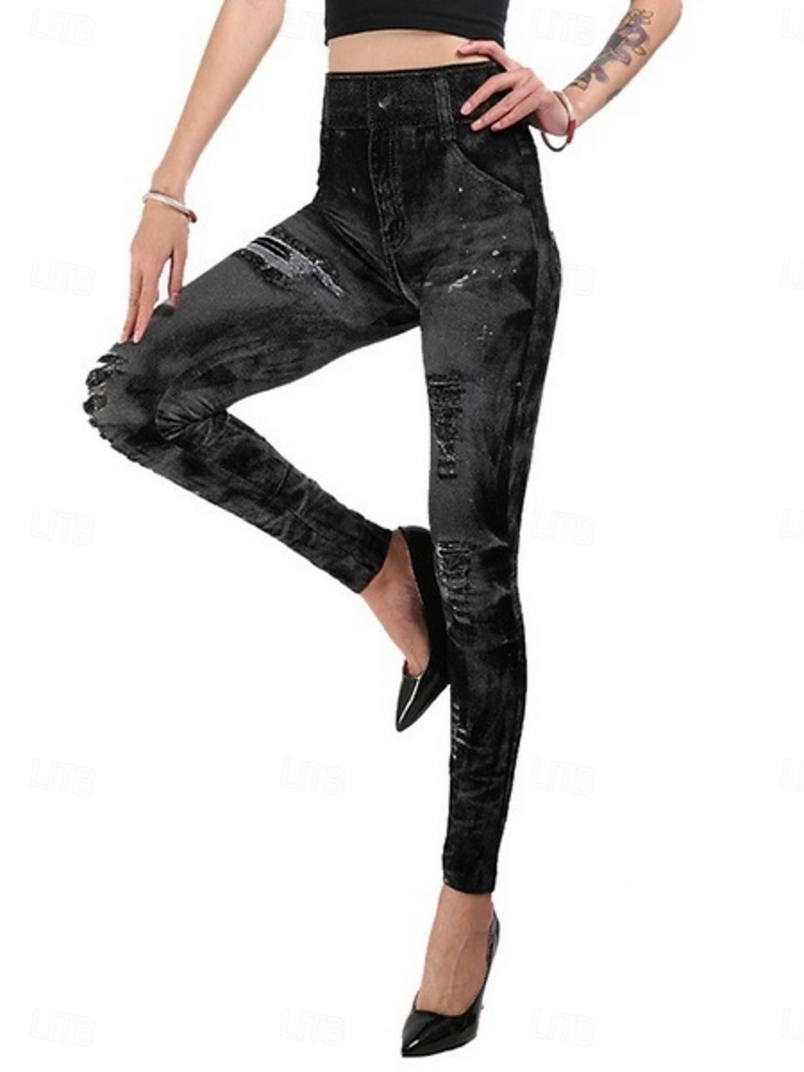 Dameleggings Bukser 3D-trykk Ferie Vintage Etnisk stil Full lengde Høy midje Grafisk Høy utskjæring Komfort Pustende Rask tørking Elastisk Utendørs Yoga Gate Svart Rød Blå Fuksia Sommer Skinny 2025 - $13.99 –P4