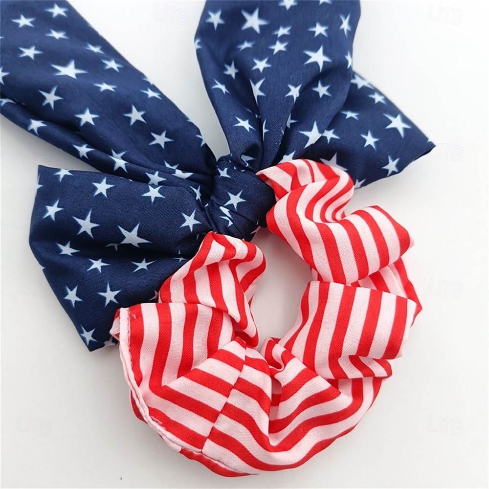 Elásticos de cabelo com bandeira americana para mulheres e meninas, dia da independência, 4 de julho, elásticos de cabelo, estrela vermelha, branca e azul, laços de cabelo patrióticos, fitas do dia da de 2025 por $5.49 –P11