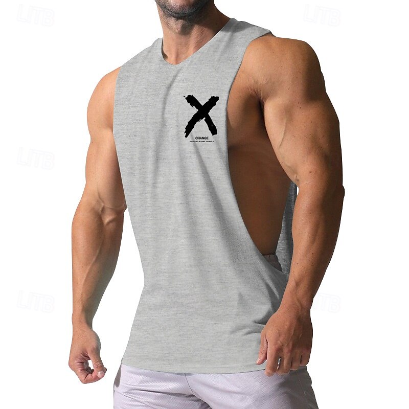 Herren Tank Top Weste Unterhemd Ärmelloses Shirt Ärmellos Rundhalsausschnitt Sommer Bedruckt Mode Designer Basic Klassisch Urlaub Straße Ausgehen Schwarz Weiß Rote Top T-Shirt für Herren 2025 - $14.49 –P1