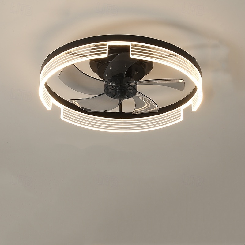 Deckenventilator mit Lichtring Kreis Design 50cm ca &Fernbedienung, Zeitsteuerung &3 LED-Farb-Deckenventilator, 6 Windgeschwindigkeiten, moderner Deckenventilator für Schlafzimmer, Wohnzimmer, kleine 2025 - $247.59 –P4