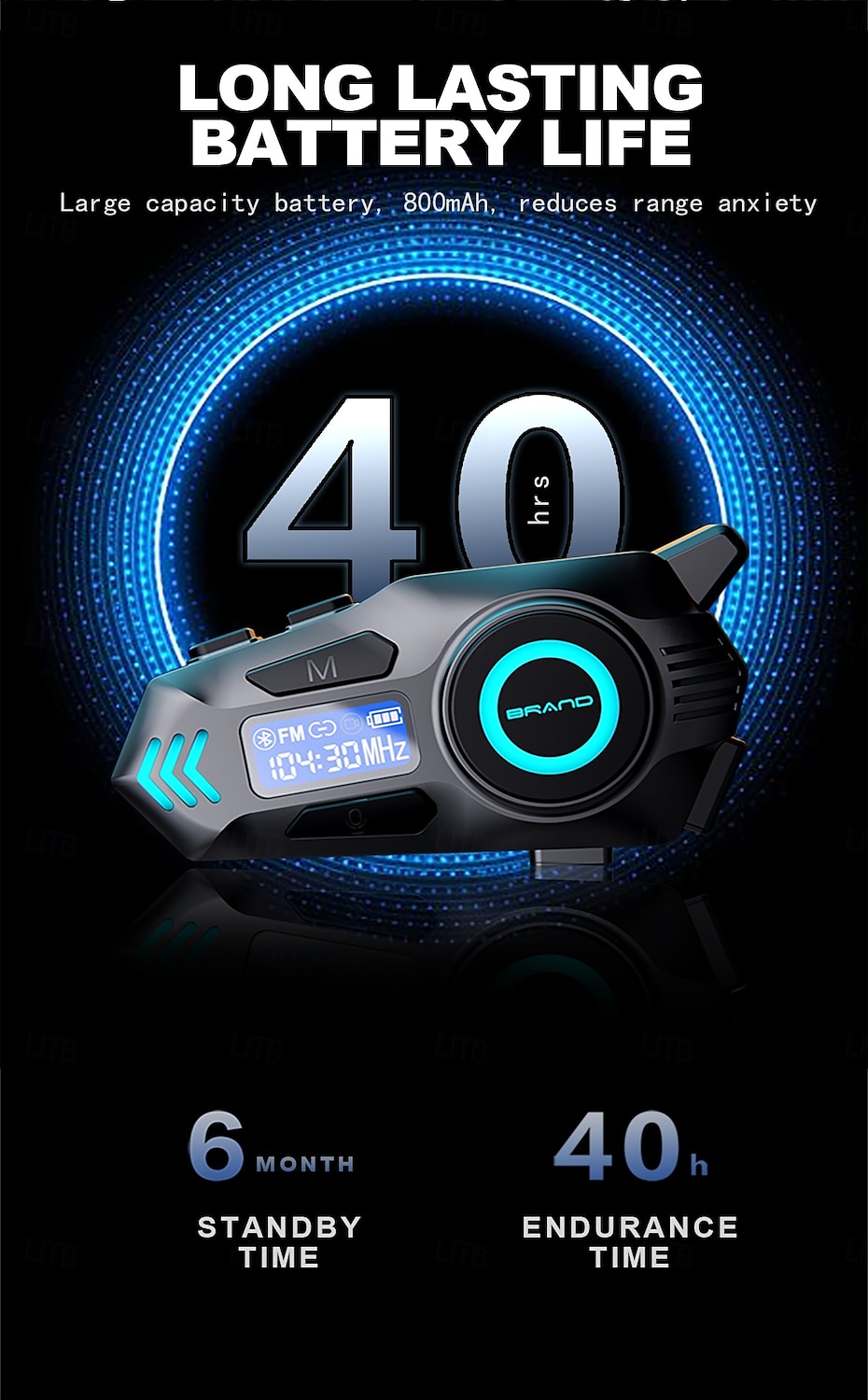 K09 Helmet Bluetooth Earphones with Real-Time Intercom, FM Radio, Noise Reduction, IPX8 Waterproof, Long Battery for Motorcycle Riding 2025 - $41.99 –P4
