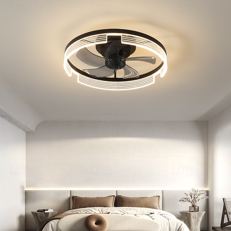 Deckenventilator mit Lichtring Kreis Design 50cm ca &Fernbedienung, Zeitsteuerung &3 LED-Farb-Deckenventilator, 6 Windgeschwindigkeiten, moderner Deckenventilator für Schlafzimmer, Wohnzimmer, kleine 2025 - $247.59 –P1