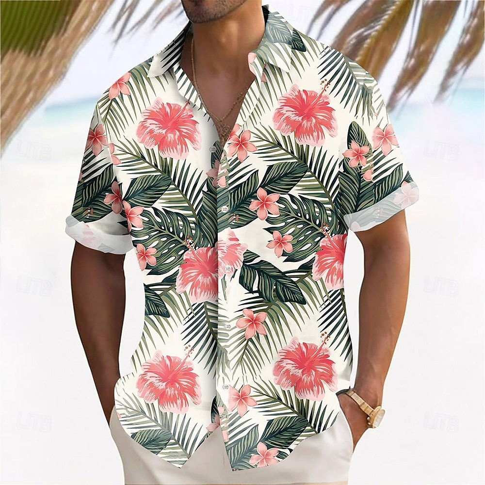 Miesten Kasvit Trooppiset kukat Palmu lehtiä Havaiji paita Button Up paita Havaijilaispaita Lyhythihainen Havaijilainen Lomakeskus Loma Pyhäpäivä Ranta-asut Kesä Kevät Sänkyjen avaus 3D-tulostus 2025 - $23.99 –P5