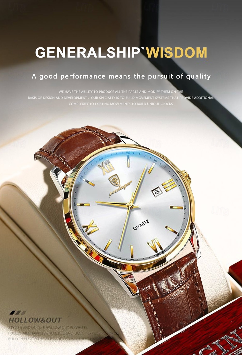 826 Men's Quartz Watch – Ultra-Thin Alloy Case, Leather Strap, Luminous Hands, Date Display, 30M Waterproof, Classic Business Style 2026 - $32.99 –P4