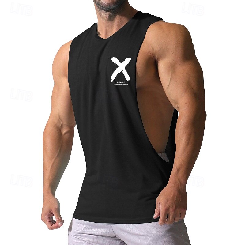 Herren Tank Top Weste Unterhemd Ärmelloses Shirt Ärmellos Rundhalsausschnitt Sommer Bedruckt Mode Designer Basic Klassisch Urlaub Straße Ausgehen Schwarz Weiß Rote Top T-Shirt für Herren 2025 - $14.49 –P5