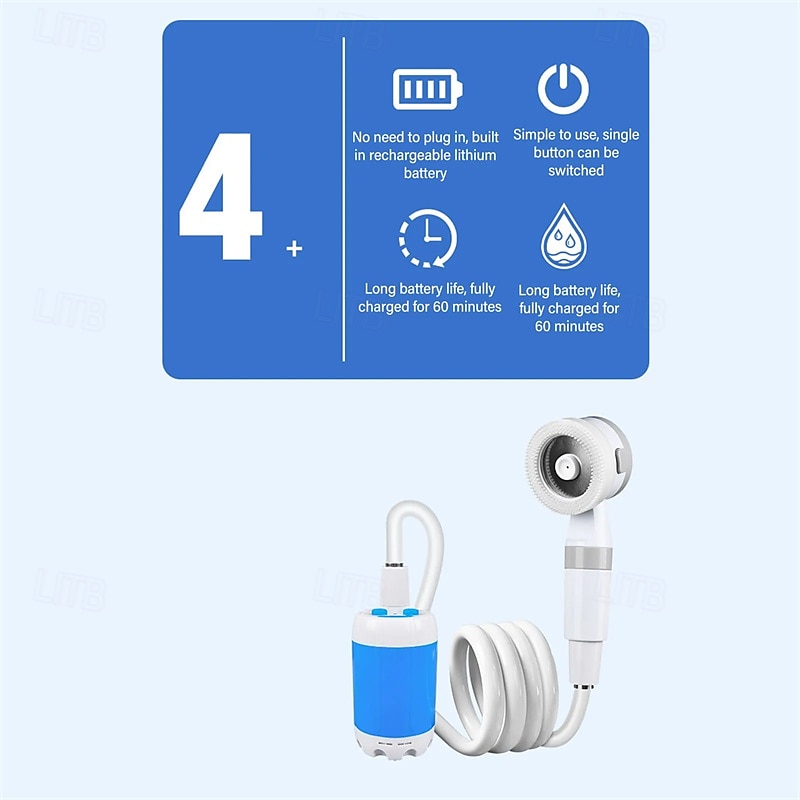 Portable Shower for Camping Rechargeable Electric Shower Pump Outdoor Camp Shower for Hiking Traveling 2025 - $72.99 –P5
