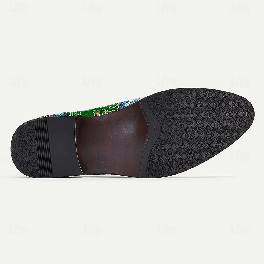 Miesten Mokkasiinit Tupsukenkä Kävely PU-nahka Jakardikangas Hengittävä Mukava Liukumaton Loaferit Apila Kesä Kevät Syksy 2025 - $46.99 –P6