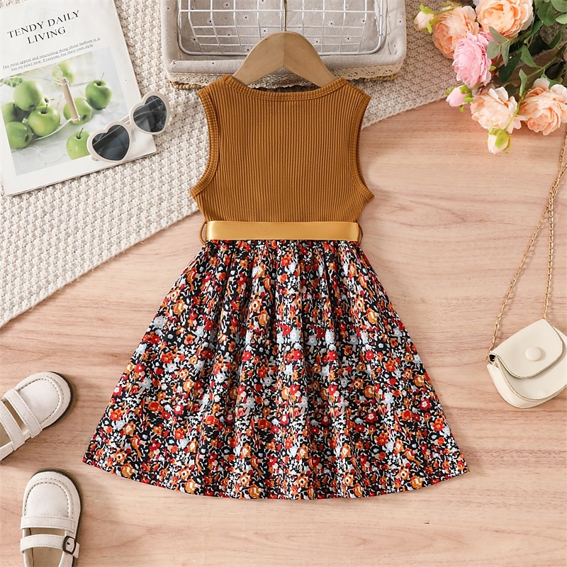 Kinder Mädchen Kleid Blumenkleid Schmetterling Blume Ärmellos Outdoor Lässig Knotenbinde Mode Niedlich Polyester Knielang Freizeitkleid A Linie Kleid Sommer Frühling Ab 4 Jahren Rosa Wein Purpur 2025 - $13.99 –P9