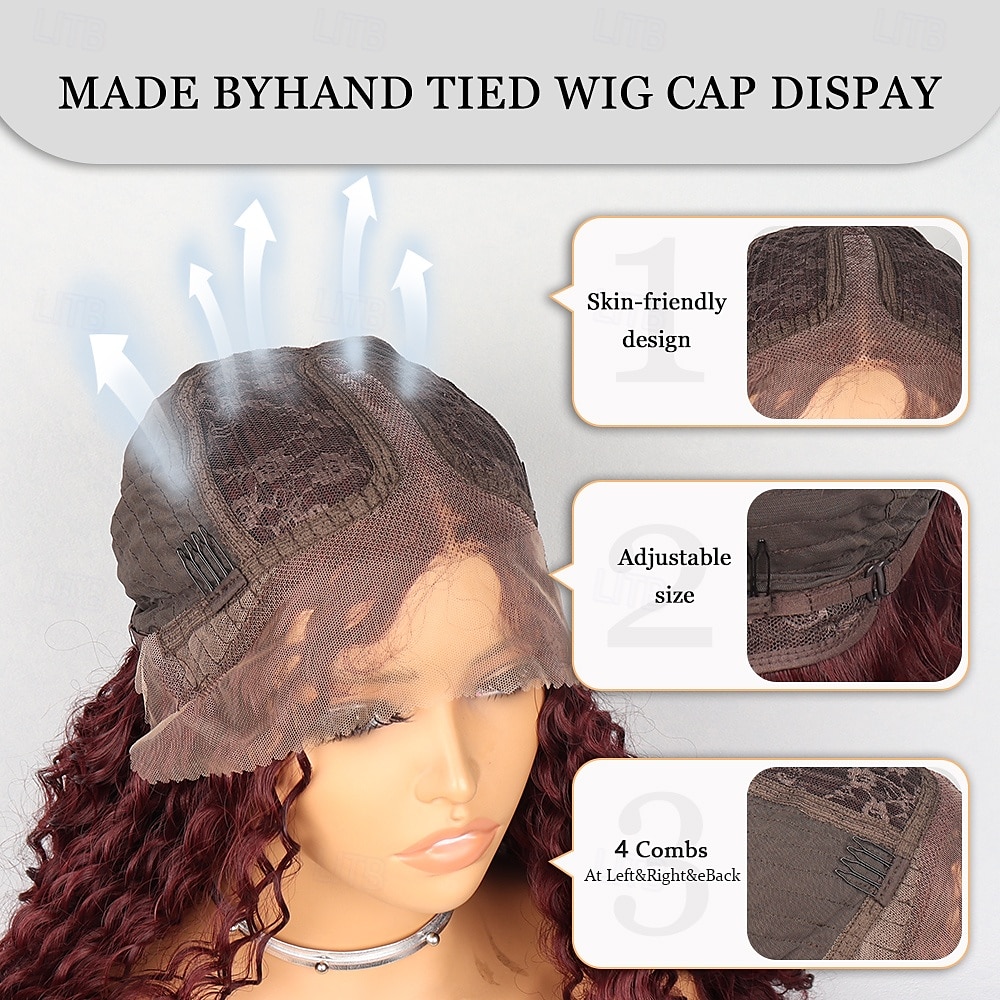 Synthetic Lace Wig Jerry Curl Style 20 inch Black Middle Part 13x4x1 T Part Lace Front Wig Women's Wig Black 2025 - $80.99 –P10