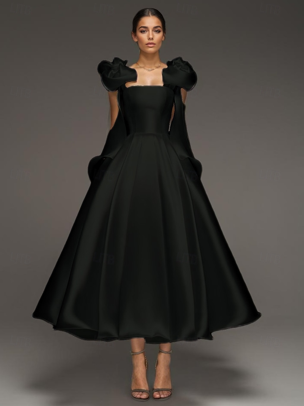 A-Linie Cocktailkleider Elegant Formale Hochzeit knöchellang ärmellos Spaghettiträger Kleid Satin mit Schleife(n) 2025 - $158.99 –P9