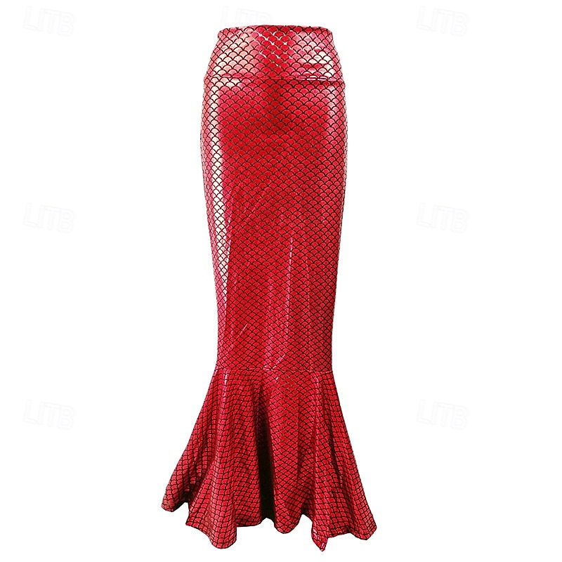 Regina Sirena Gonna Gonna a sirena Coda da sirena Sexy Drag & Glam Vernice in lattice lucido Metallico Per donna Adulti Festival Musicale Parata dell'Orgoglio Mese dell'orgoglio Halloween Carnevale del 2025 a $38.99 –P11