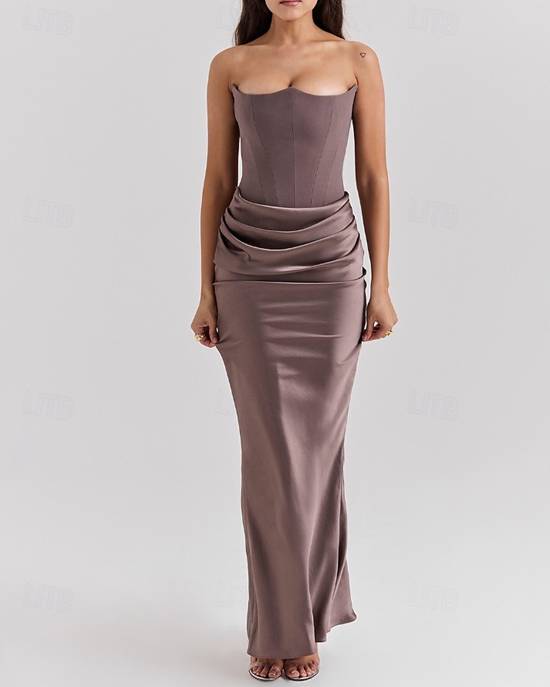 Femmes Robe Longue Maxi Robe Robe Blanche Robe de remise des diplômes Robe de Bal Robe de Soirée Élégant Mode Soirée Occasion Spéciale Coupe régulière Uni Sans manches Sans bretelles Noir Blanche de 2025 ? $31.99 –P15