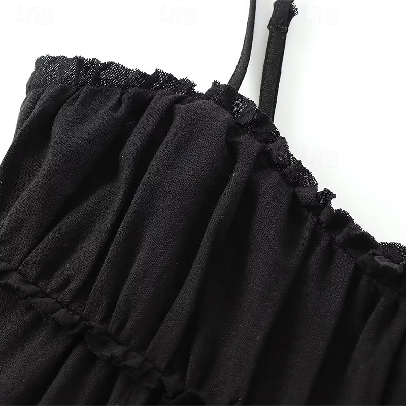 Pentru femei Rochie Mini Rochie albă Rochie de absolvire Rochie Slip Modă Rochie eleganta În aer liber Petrecere Concediu Fit regulat Simplu Fără manșon În V Negru Alb Vară 2025 - $27.99 –P10