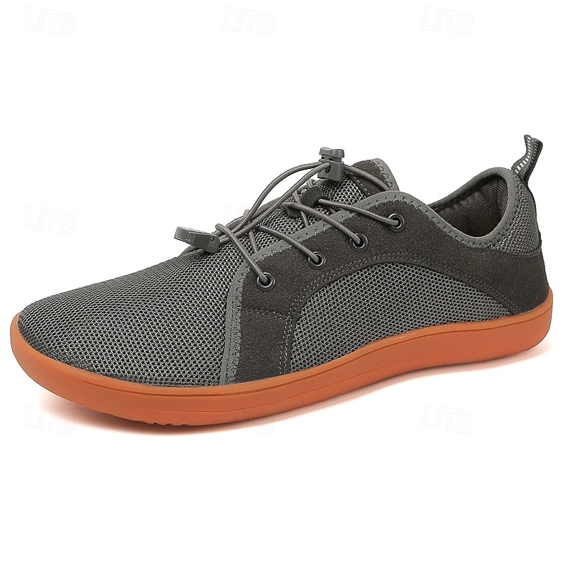 Sneakers da uomo in maglia grigia con suola arancione: scarpe casual traspiranti e leggere per spostamenti quotidiani, passeggiate e attività all'aperto del 2025 a $32.99 –P2