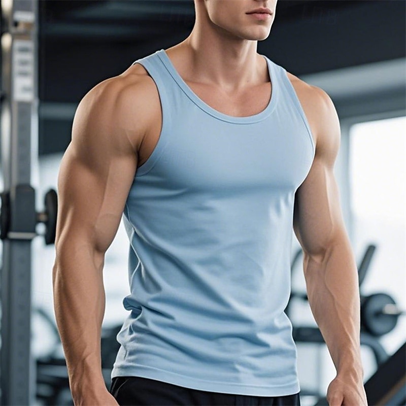 Men's Tank Top Vest Top Undershirt Sleeveless Shirt Sleeveless Crew Neck Summer Plain Fashion Designer Basic Classic Vacation Street Going out Black White Wine Top Tee for Men 2025 - $11.99 –P10