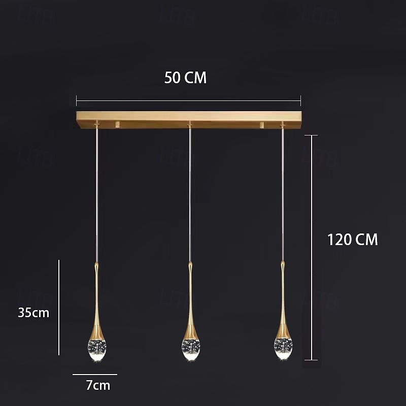 Lampada a sospensione a LED dimmerabile con 3/5/6/8/10/12/16/20 luci in cristallo per isola cucina moderna, illuminazione a sospensione regolabile per isola cucina, lampadario a LED nero oro per sala del 2025 a $156.99 –P1