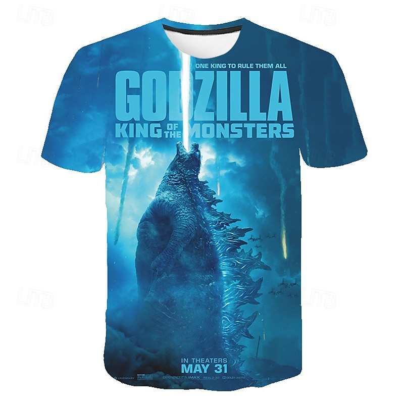 Gutt 3D Dyr Dinosaur T skjorte T-skjorte Kortermet Sommer Vår Mote Grunnleggende Barn 4-12 år Crew-hals utendørs Avslappet Daglig Normal 2025 - $11.99 –P2
