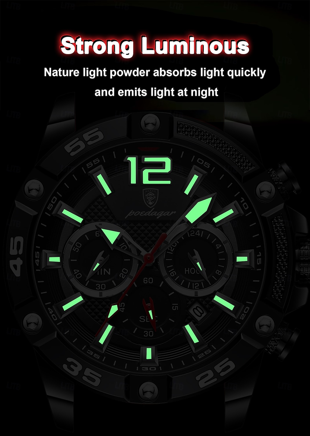 912 New Multi functional Fashion Luxury Men's Waterproof Night Light Watch Silicone Strap Quartz Men's Watch 2025 - $35.99 –P8