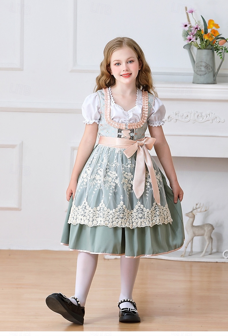 Oktoberfest Encaje Vestidos Delantal Blusa con falda acampanada Mucama bávaro Alemán Munich prados Chica Carnaval Festival de Cerveza Paño de estilo tradicional 2026 - $79.99 –P20