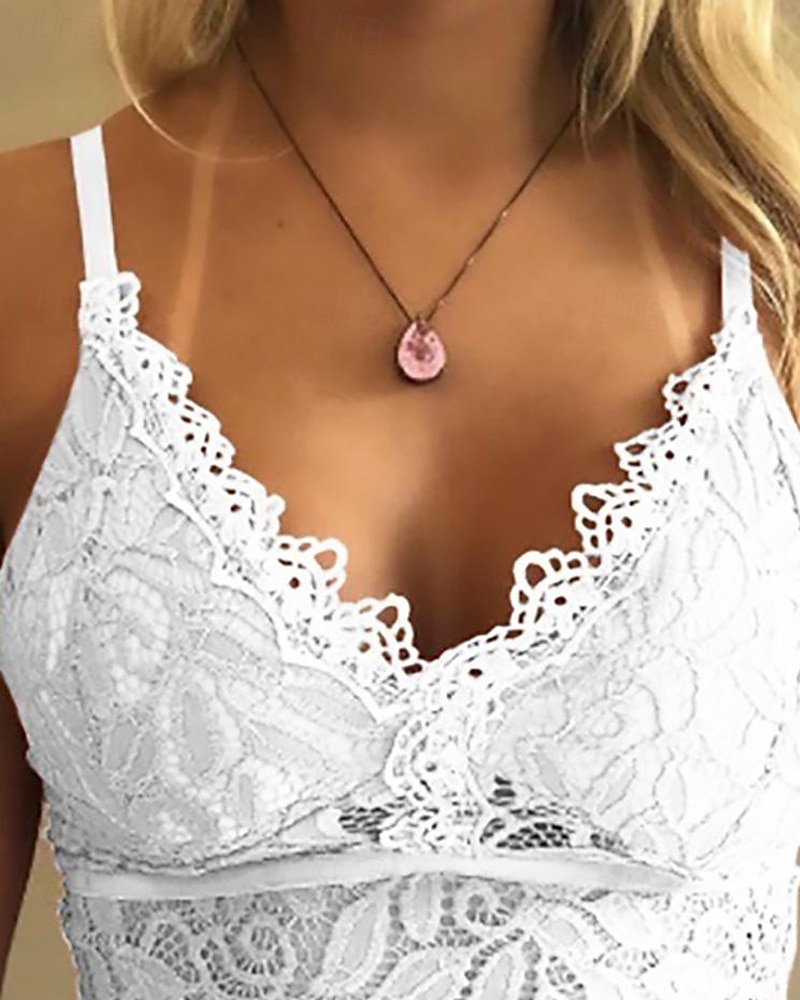 Femmes Chemisier Hauts en dentelle Uni Moderne Occasionnel Sans manches Bretelle Hauts courts Quotidien Sortir Dentelle Dos nu Blanche Jaune Rose Claire Bleu Vert Été de 2025 ? $17.99 –P2