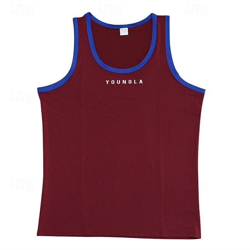 Herr Linne Undertröjor Ärmlös tröja Ärmlös Rund hals Sommar Bokstav Mode Designer Grundläggande Lappverk Semester Gata Utekväll Svart Vit Rubinrött Topp t-shirt för män 2025 - $16.99 –P12