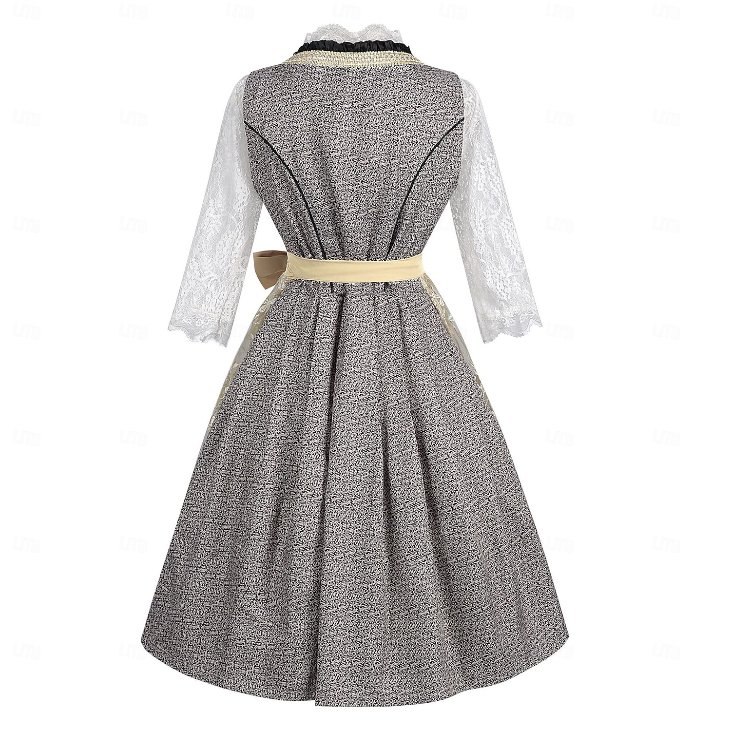 Women's Bavarian Dirndl Lace Dress with Embroidered Apron and Blouse for Oktoberfest 2025 - $56.99 –P5