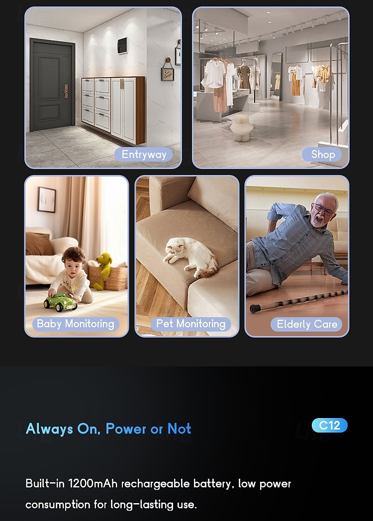 Mini Hidden Camera Wireless Indoor Camera for Home Safety1080P WiFi Nanny Cam with Magnetic Bracket90 Days Battery Life Auto Night VisionPIR Motion Detection for Home SafetyCloud & SD Storage 2025 - $51.99 –P10