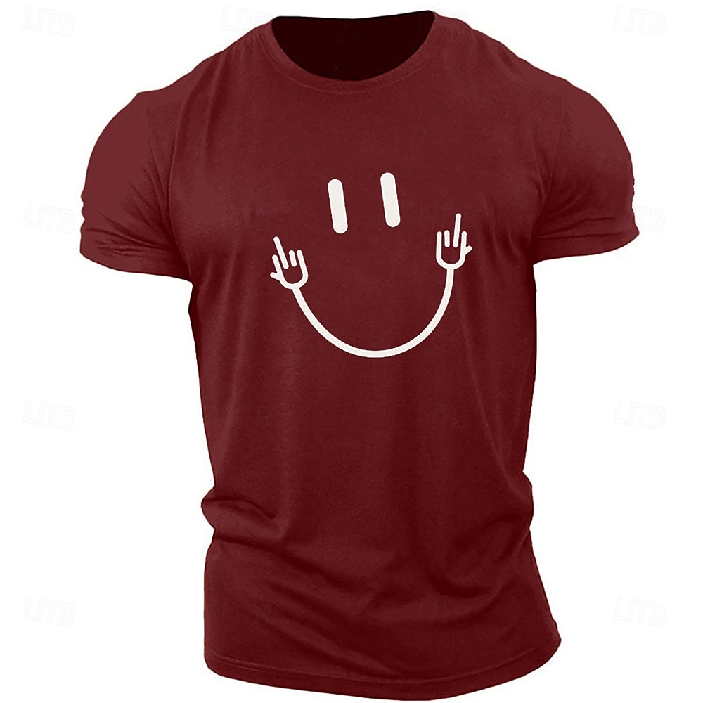 Herr Grafiska tryck Abstrakt T-shirt Grafiska utslagsplatser 100 % bomull Kortärmad Grafisk Skjorta Heather Grey Svart Vit Bekväm t-shirt Utomhus Gata Modedesignerkläder 2025 - $15.99 –P4