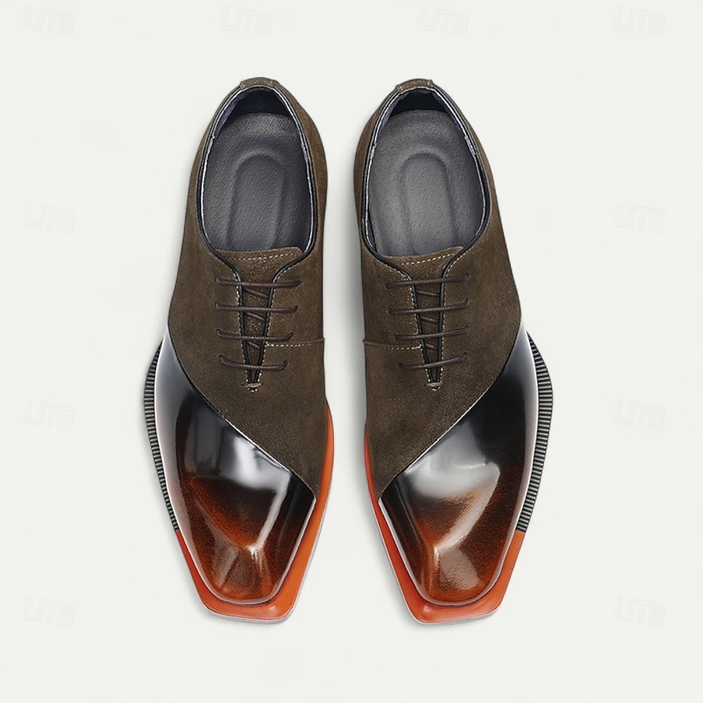 Herren-Schnürschuhe aus hochwertigem braunem Leder mit Brogue-Details – elegante Schuhe für Gala-Dinner, formelle Bälle und Abendveranstaltungen 2025 - $109.99 –P9