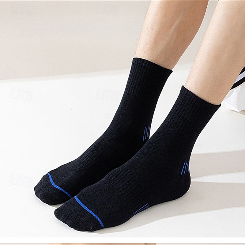 Per uomo 5 Paia Pacchi Multipli Calzini Calzini da Corsa Calzini Casual Nero Bianco Colore A righe Vacanza Sport & Outdoor Quotidiano Base Medio Primavera Autunno Moda Casual del 2025 a $9.49 –P16