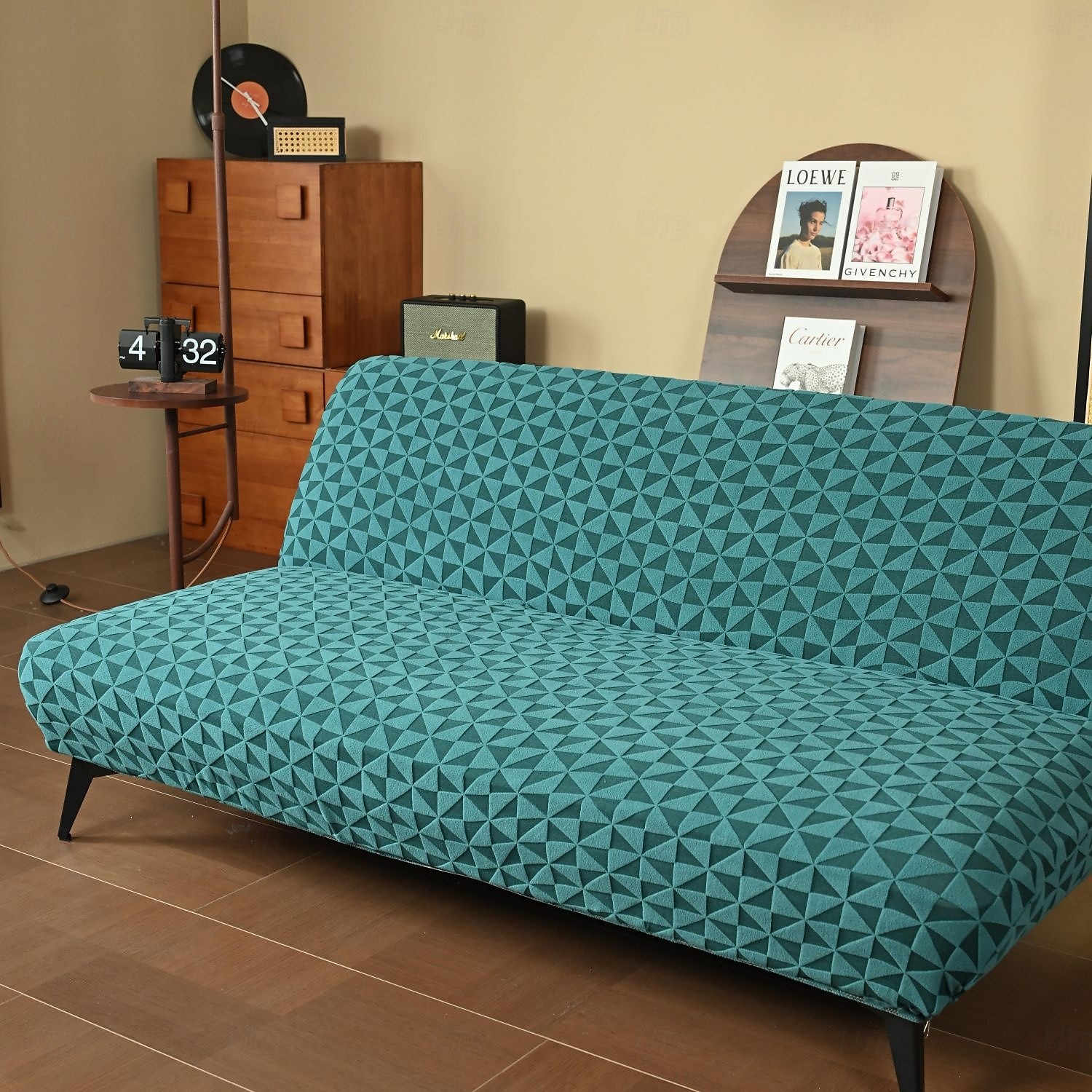 huse de canapea, husă futon pentru canapea extensibilă fără brațe, husă elastică pentru canapea extensibilă fără brațe, model jacquard din spandex, caracteristică elastică pentru canapea extensibilă pliabilă 2025 - $19.99 –P16